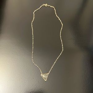 Gold filled necklace with black sparkle pendant